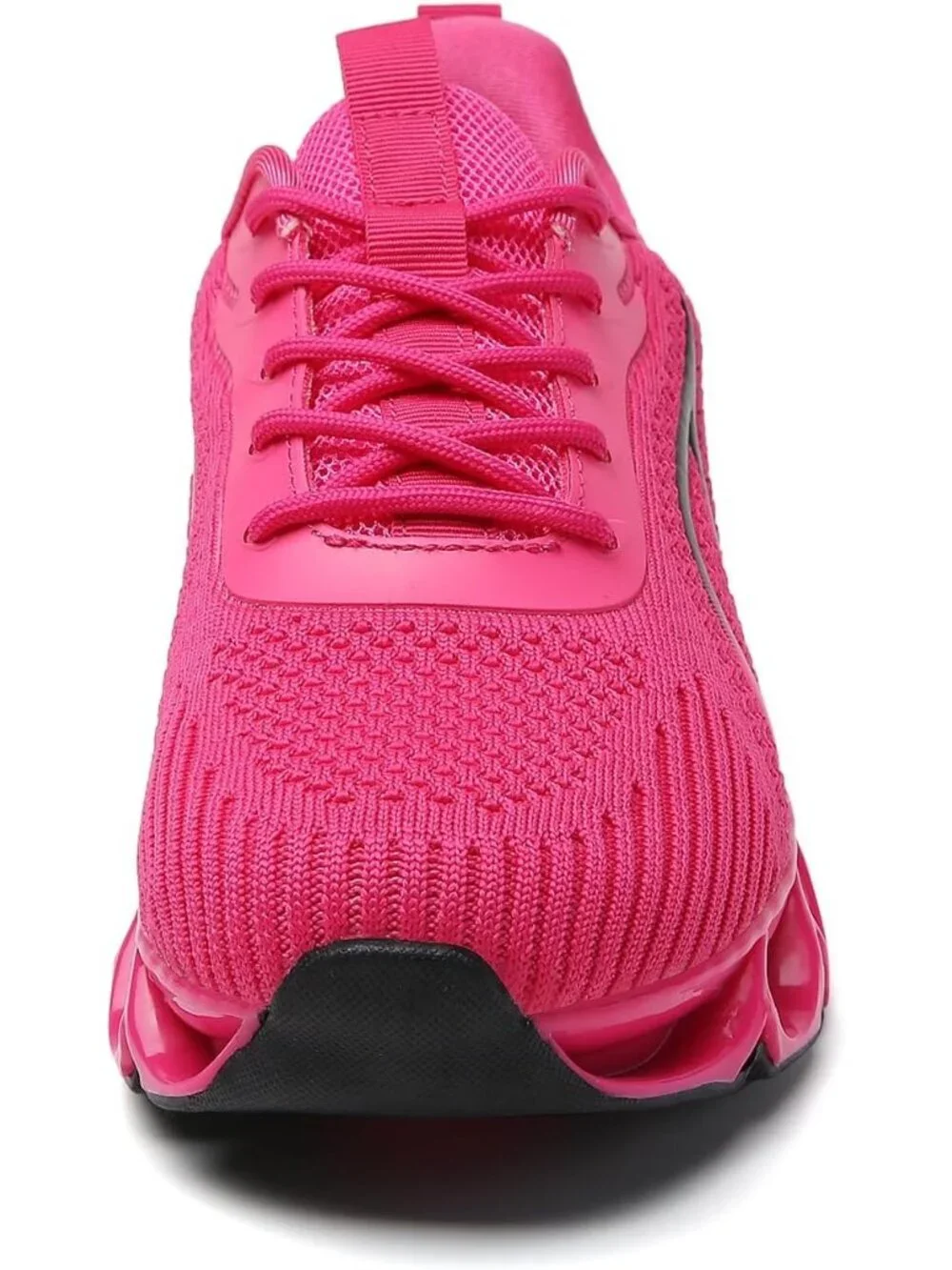 Women's Rose Red Mesh Sneakers Athletic Running Walking Shoes Lace-up